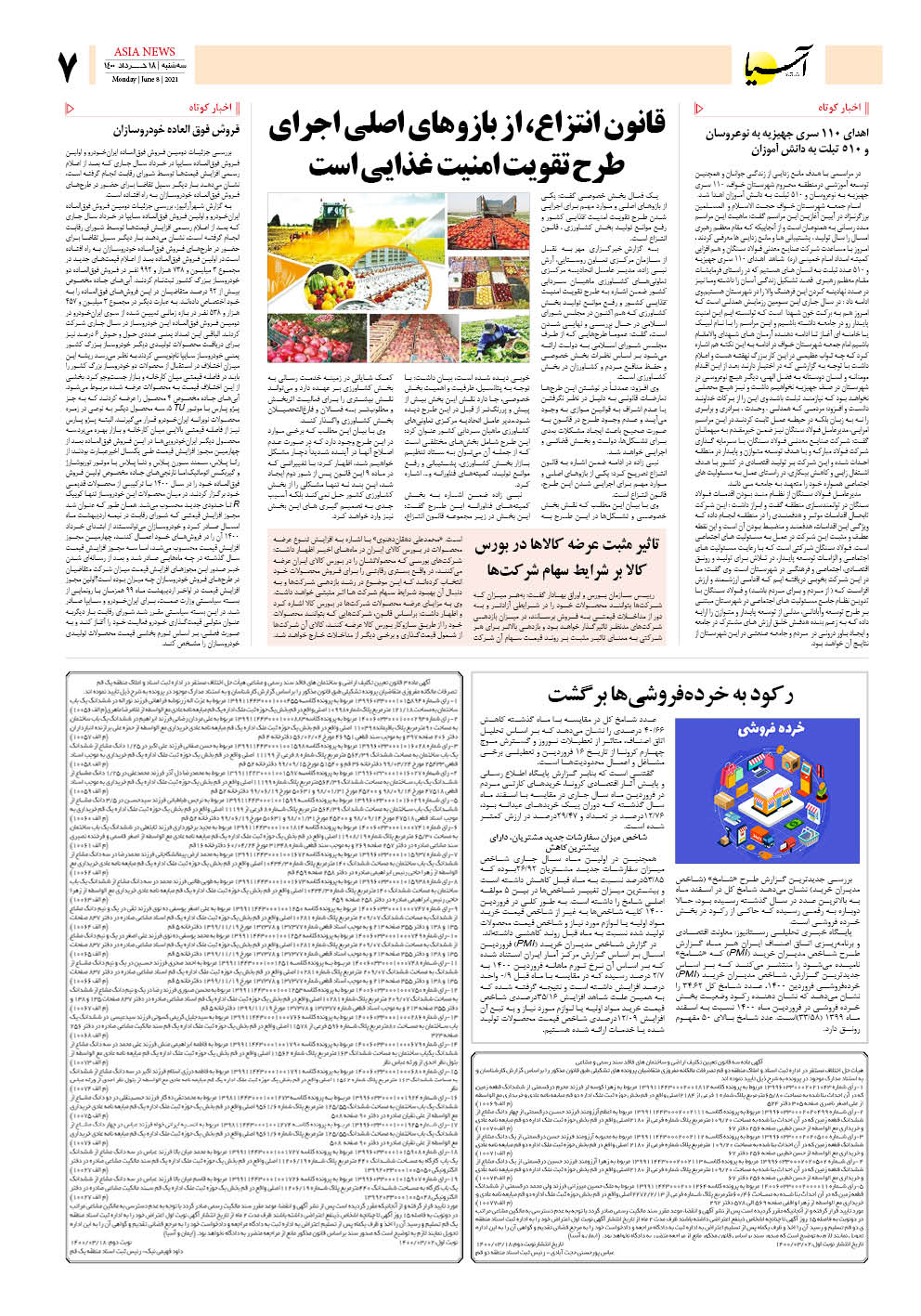 روزنامه اقتصادی آسیا - ۱۸ خرداد ۱۴۰۰ 6