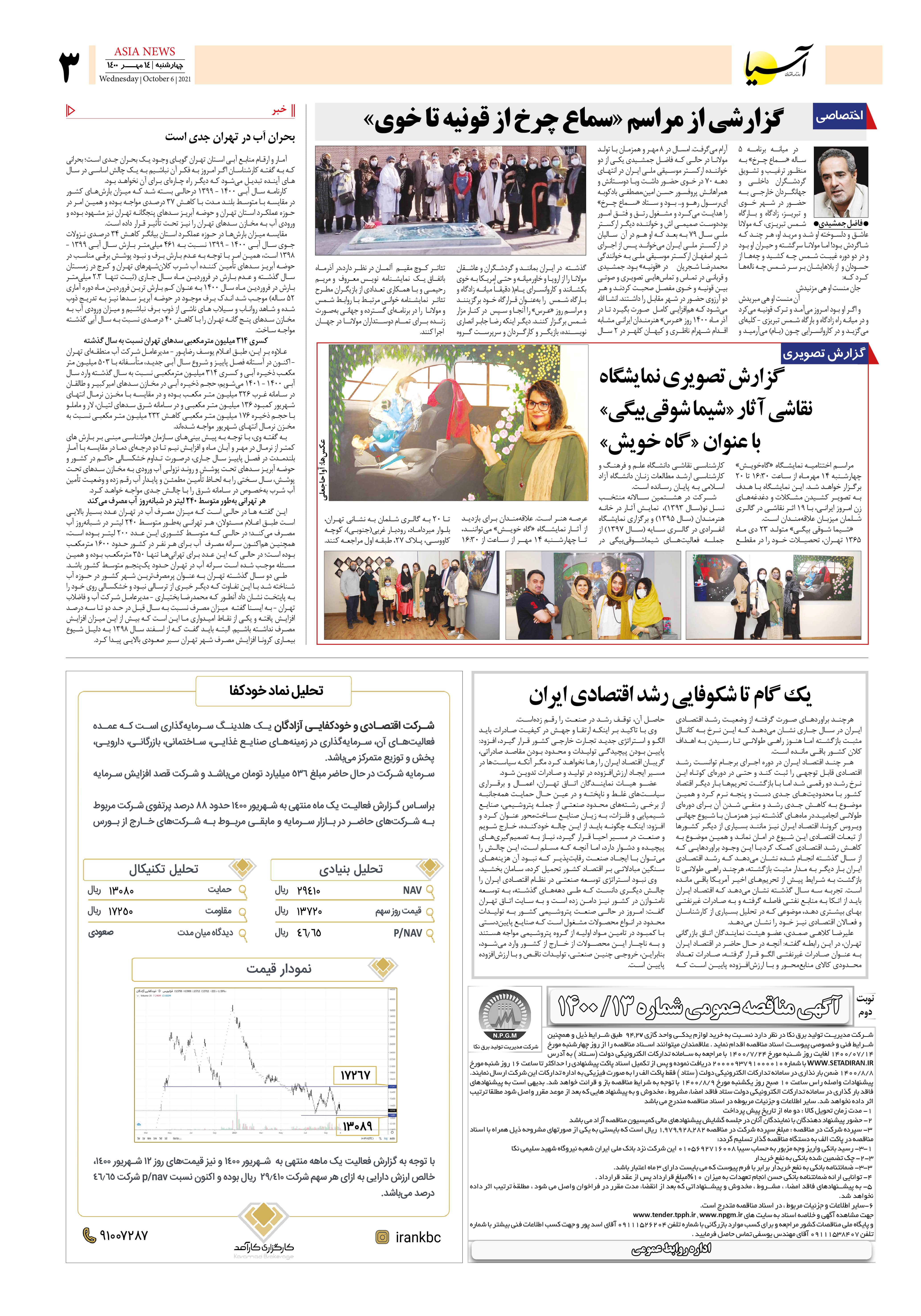 روزنامه اقتصادی آسیا - ۱۴ مهر ۱۴۰۰ 4