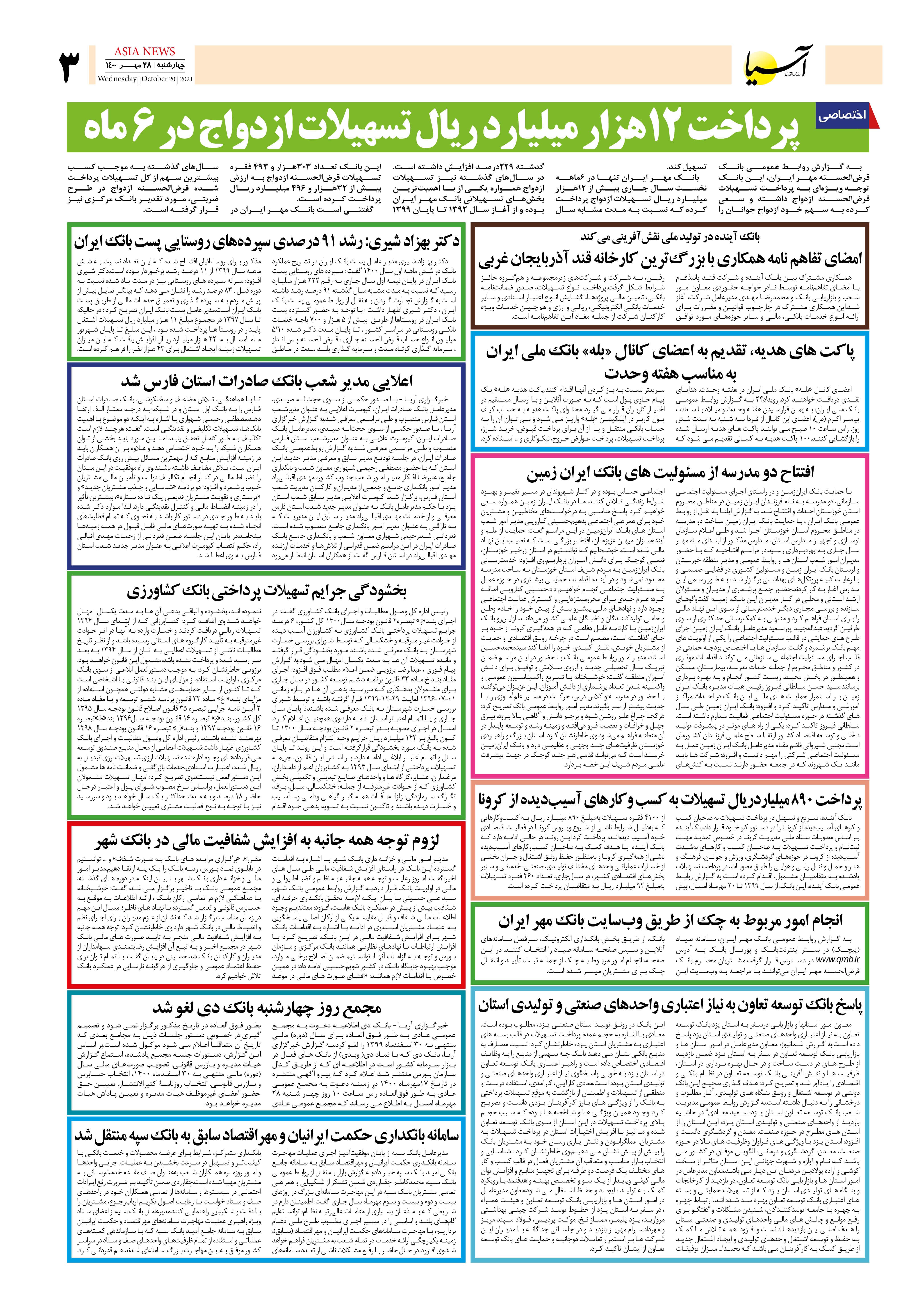روزنامه اقتصادی آسیا - ۲۸ مهر ۱۴۰۰ 4