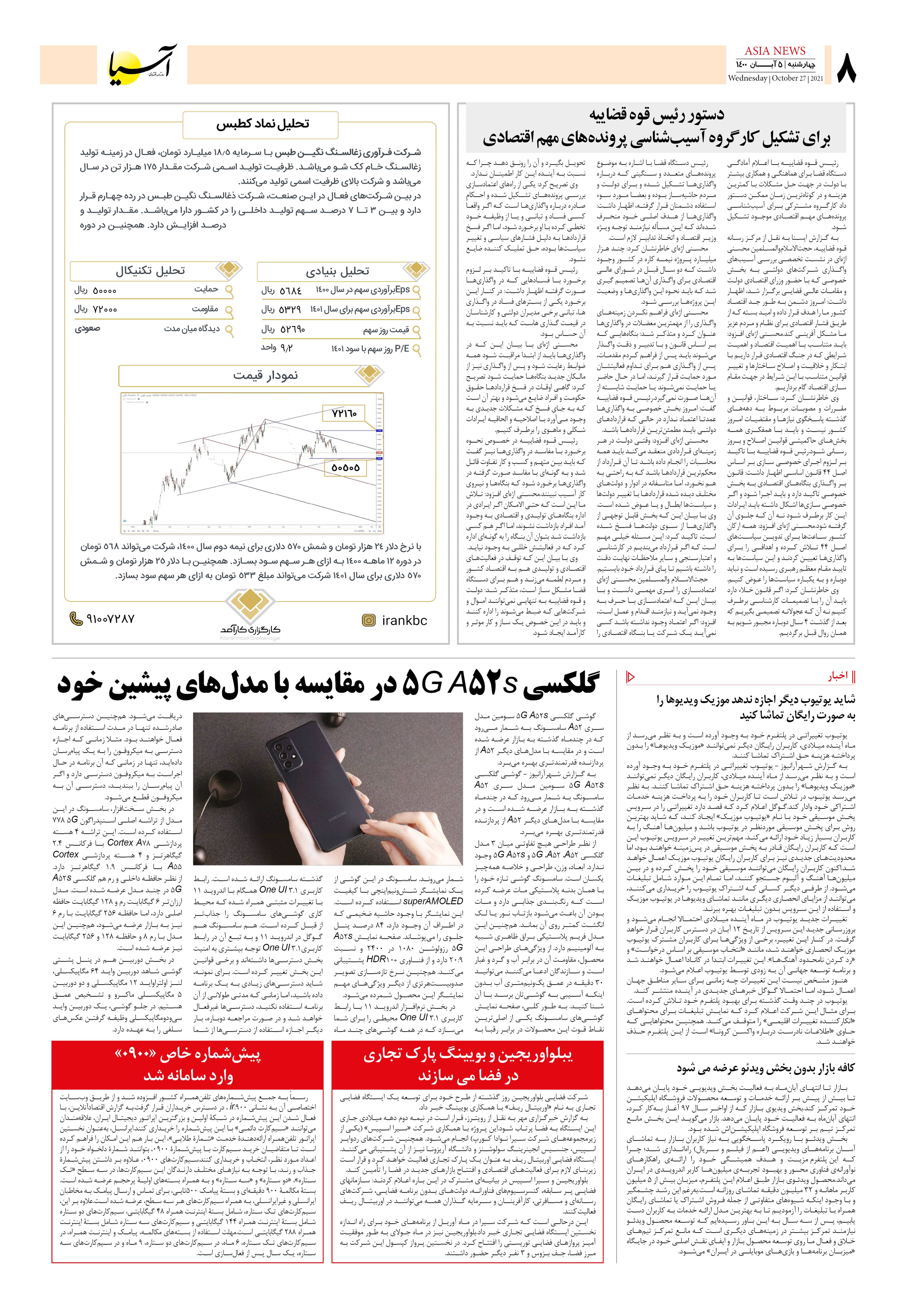 روزنامه اقتصادی آسیا - ۵ آبان  ۱۴۰۰ 7