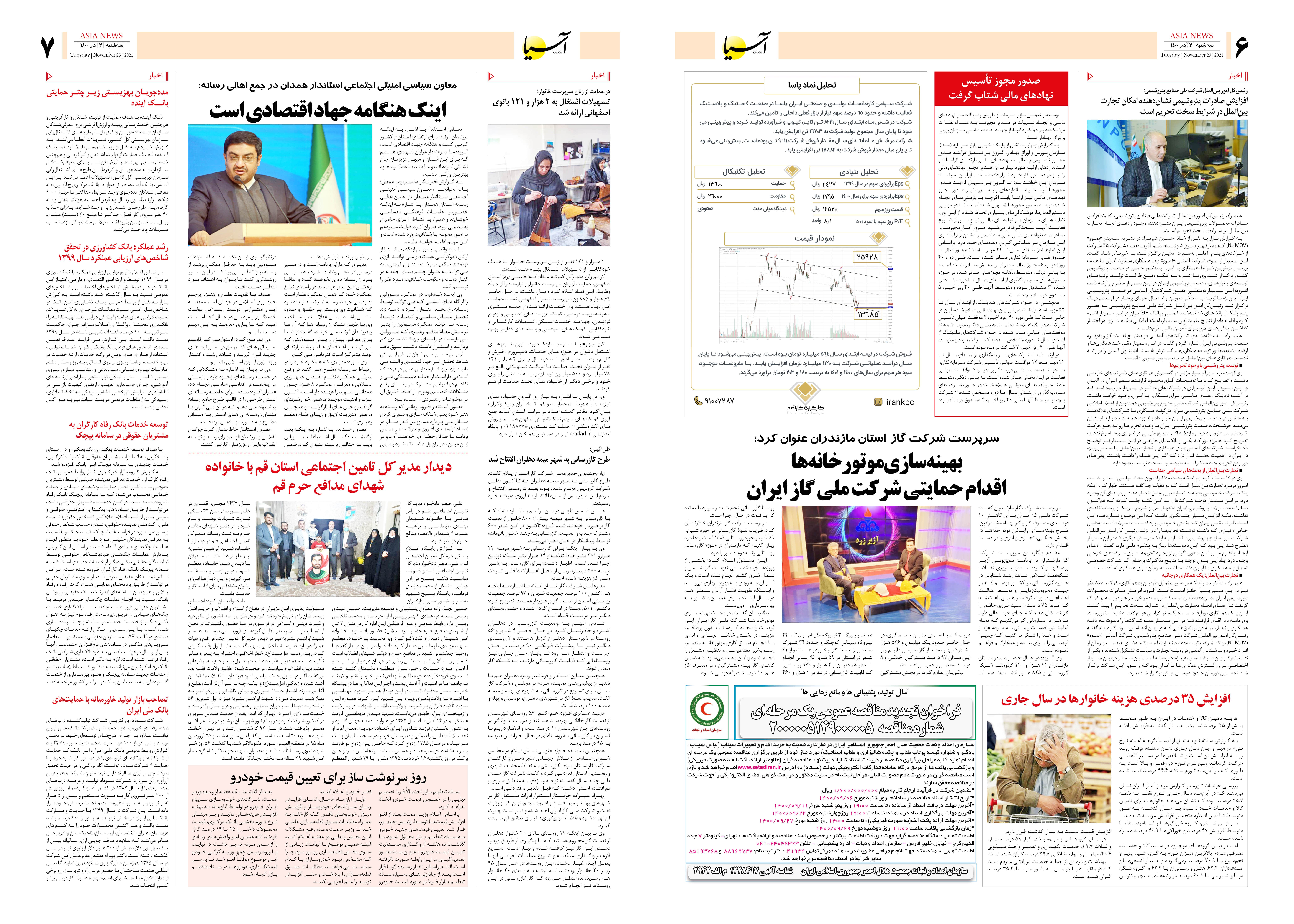 روزنامه‌ اقتصادی آسیا - ۳ آذر ۱۴۰۰ 5