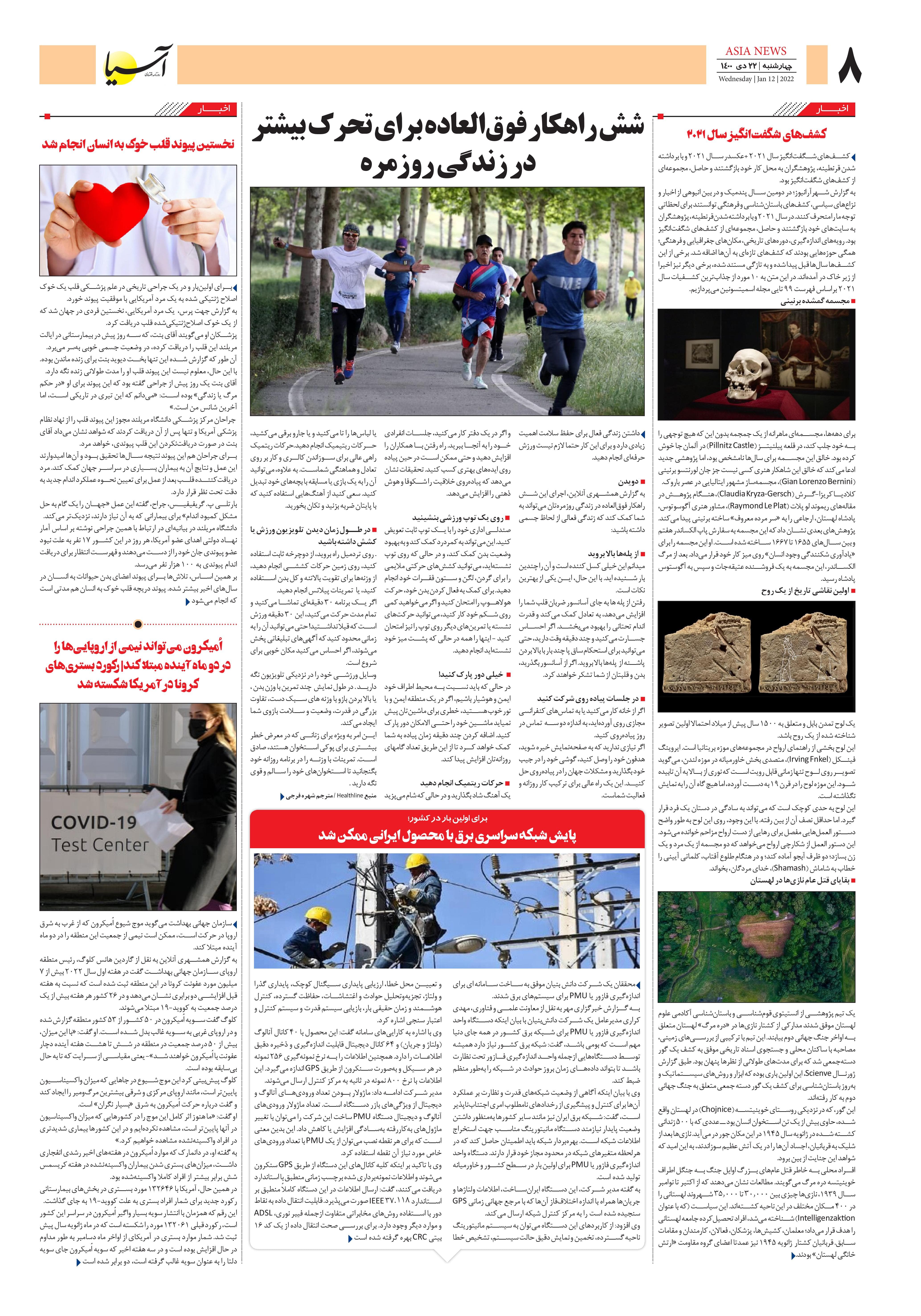 روزنامه اقتصادی آسیا - ۲۲ دی ۱۴۰۰ 2