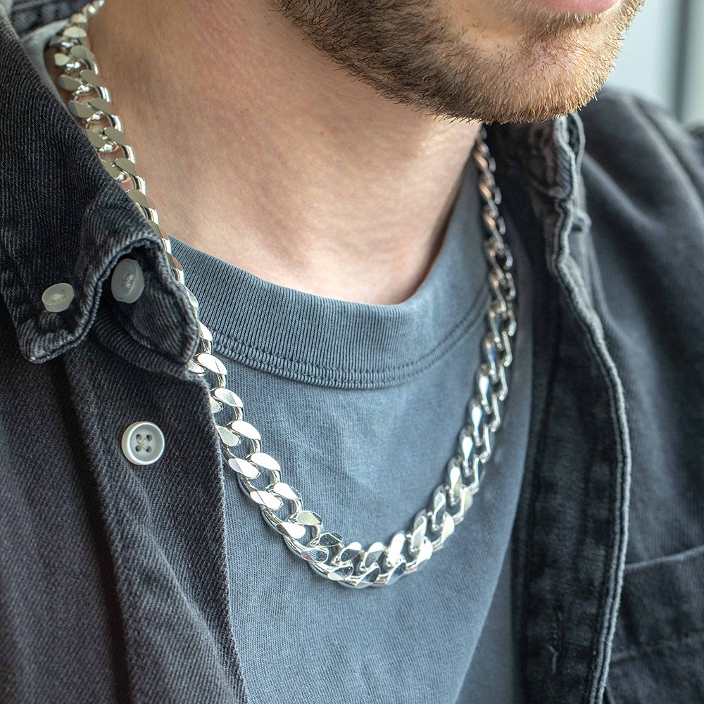 خرید زنجیر نقره مردانه ارزان