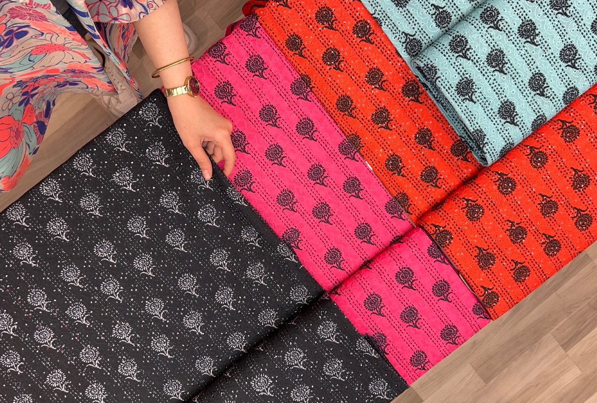 پارچه خامه دوزی برای مانتو