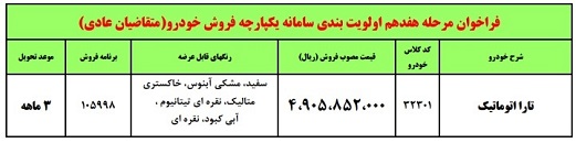 فروش فوری تارا
