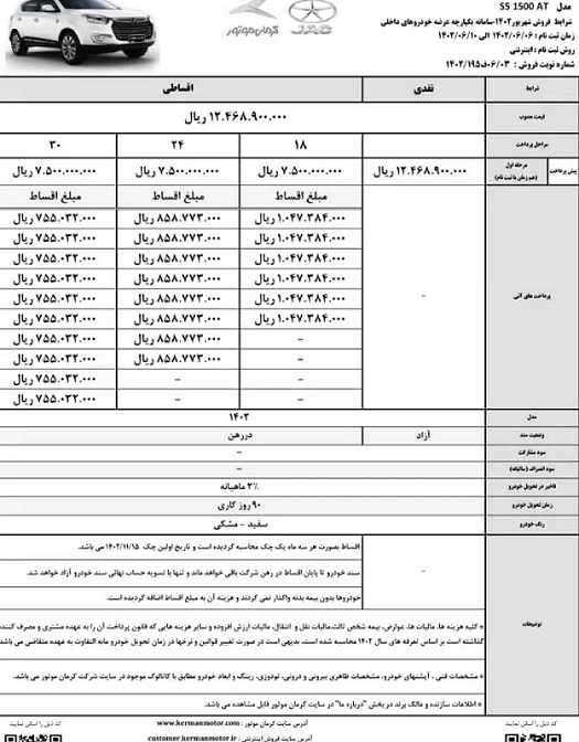 ثبت نام کرمان موتور