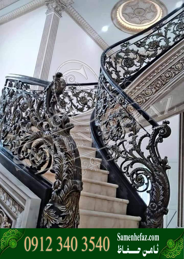 نرده پله گرد فرفورژه