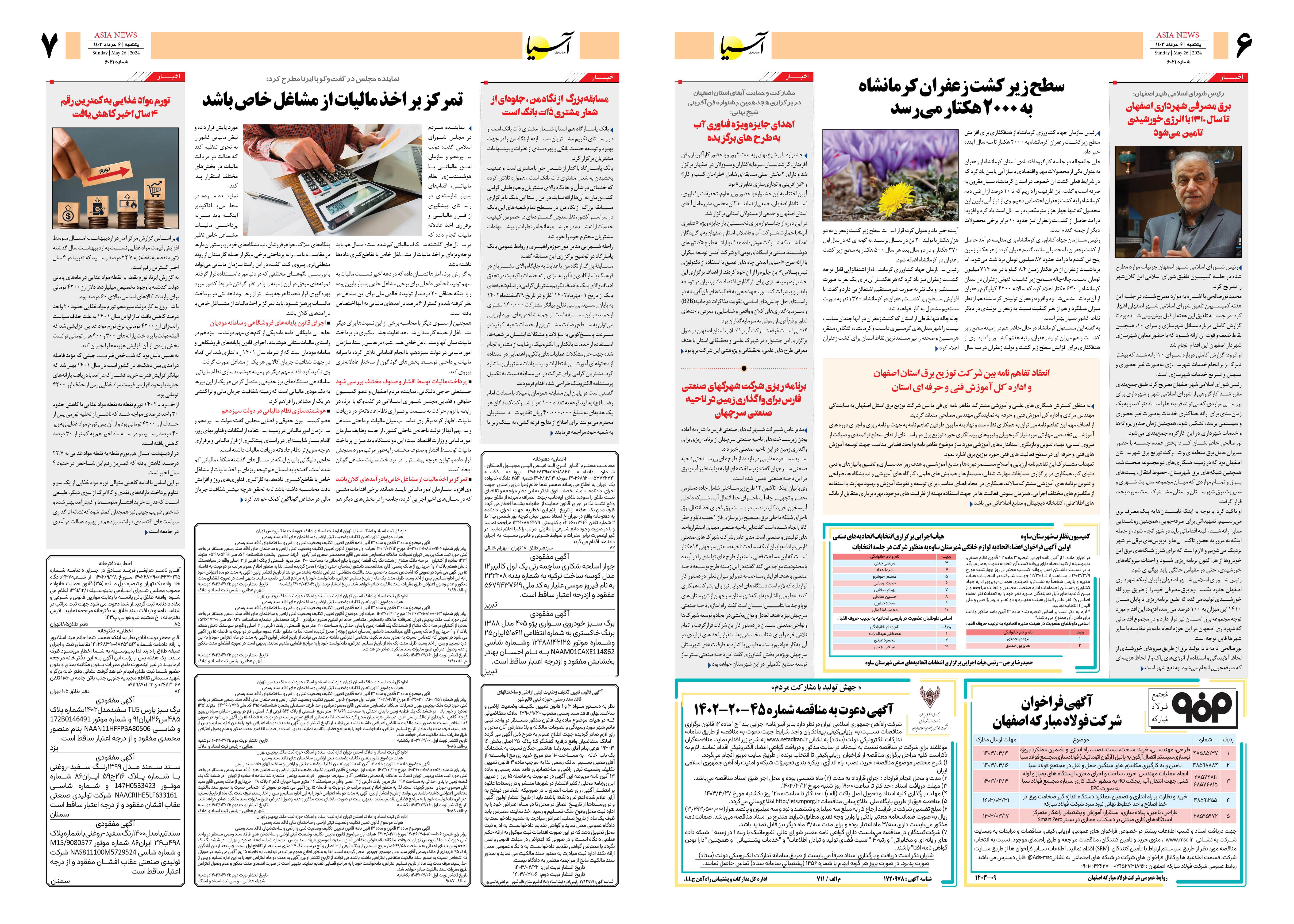 روزنامه اقتصادی آسیا - ۶ خرداد ۱۴۰۳ 2