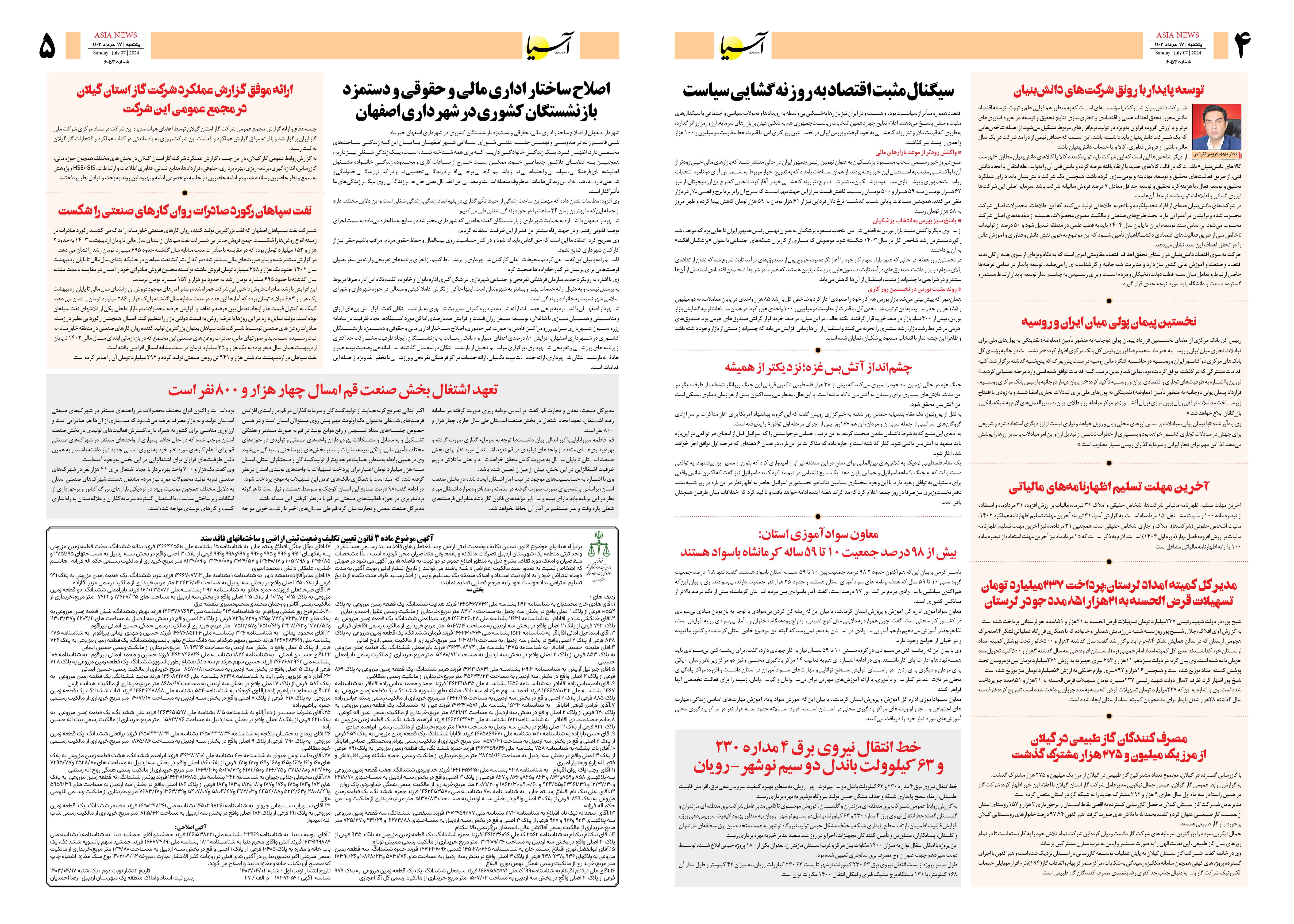 روزنامه اقتصادی آسیا - ۱۷ تیر ۱۴۰۳ 3