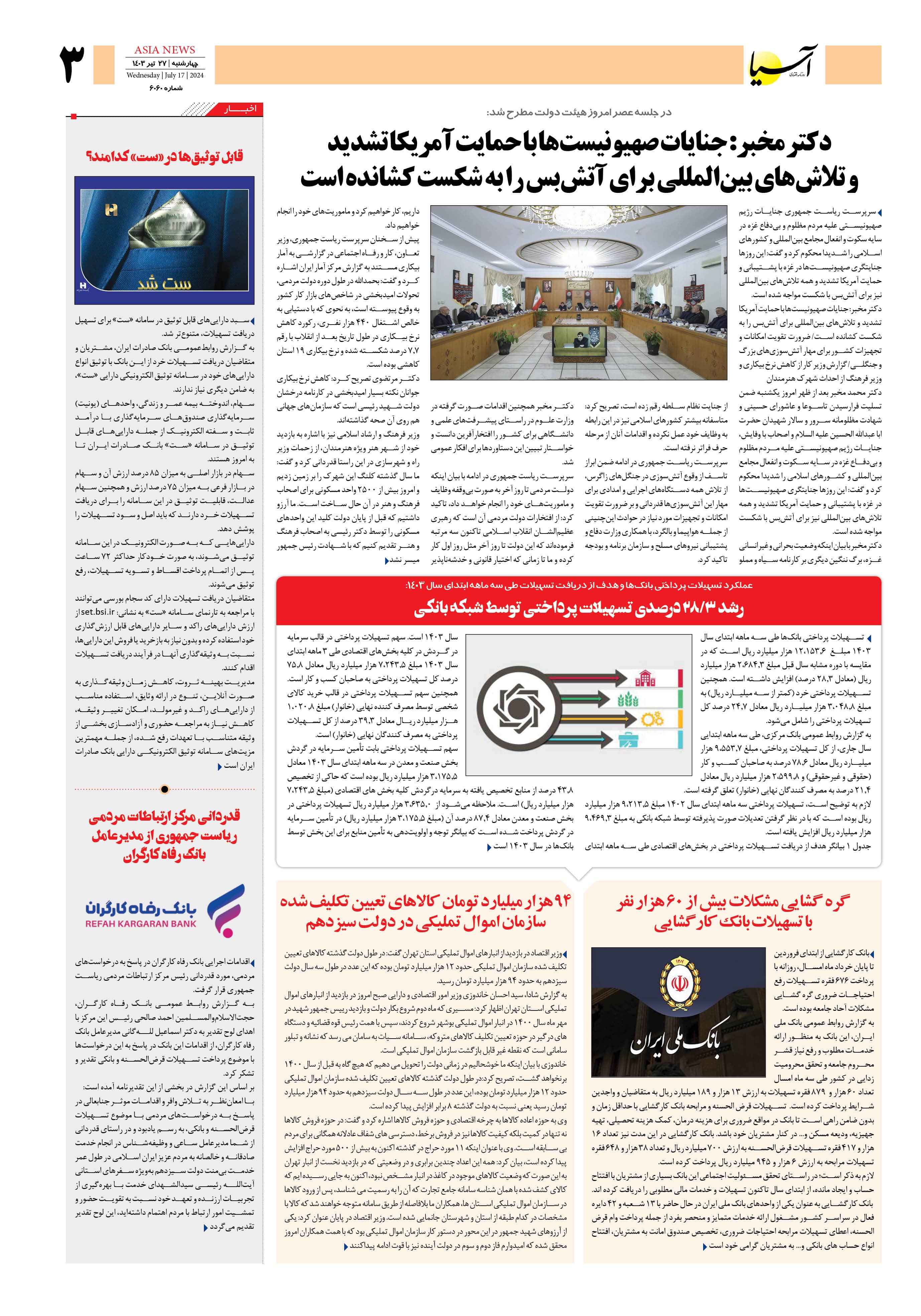 روزنامه اقتصادی آسیا - ۲۸ تیر ۱۴۰۳ 2