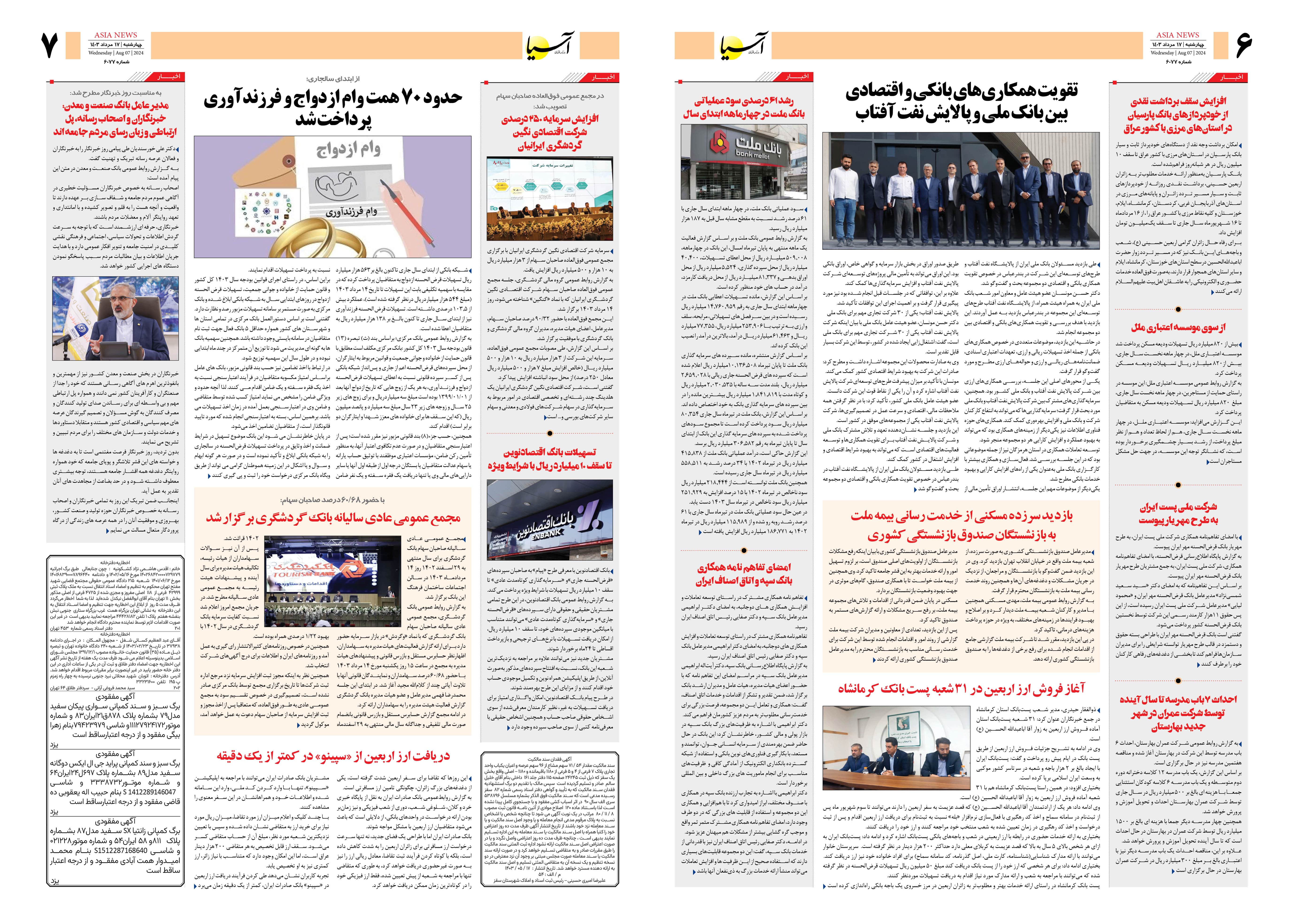 روزنامه اقتصادی آسیا - ۱۷ مرداد ۱۴۰۳ 2