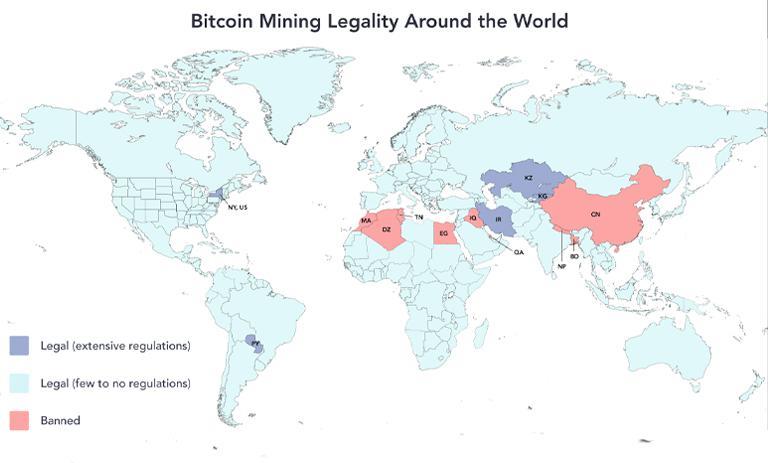 بررسی قوانین استخراج بیت کوین در کشورهای مختلف
