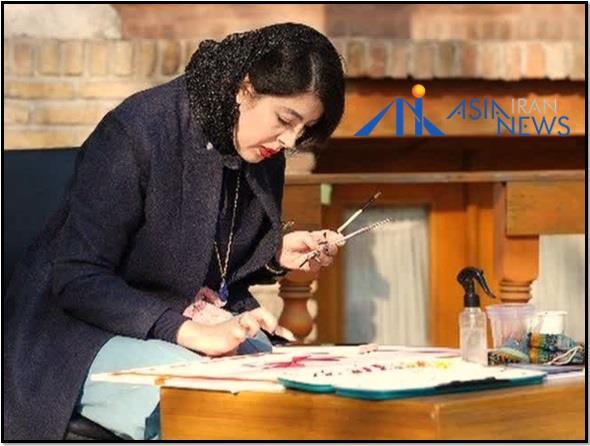 مونا فتوحی هنرمند فرش و نقاشی آبرنگ2