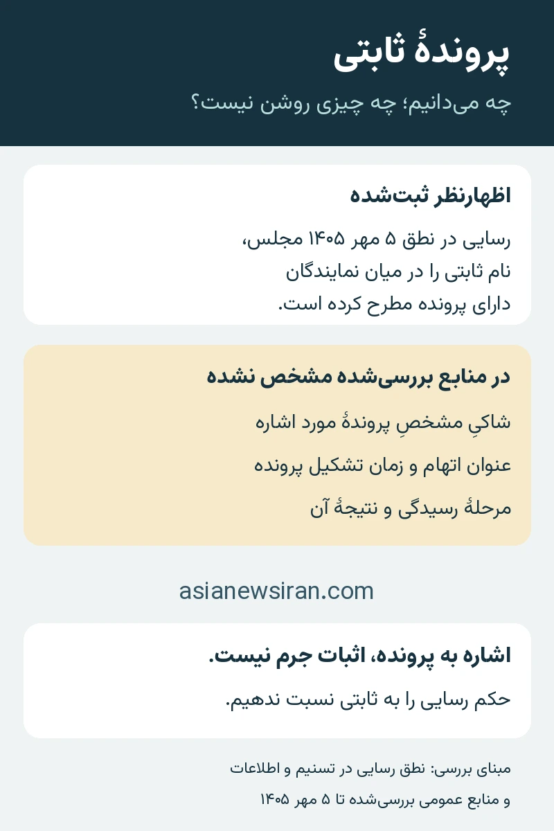 دانسته‌ها و ابهام‌های خبر پرونده قضایی امیرحسین ثابتی تا ۵ مهر ۱۴۰۵