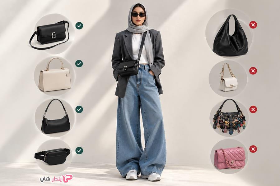 کیف مناسب شلوار بگ
