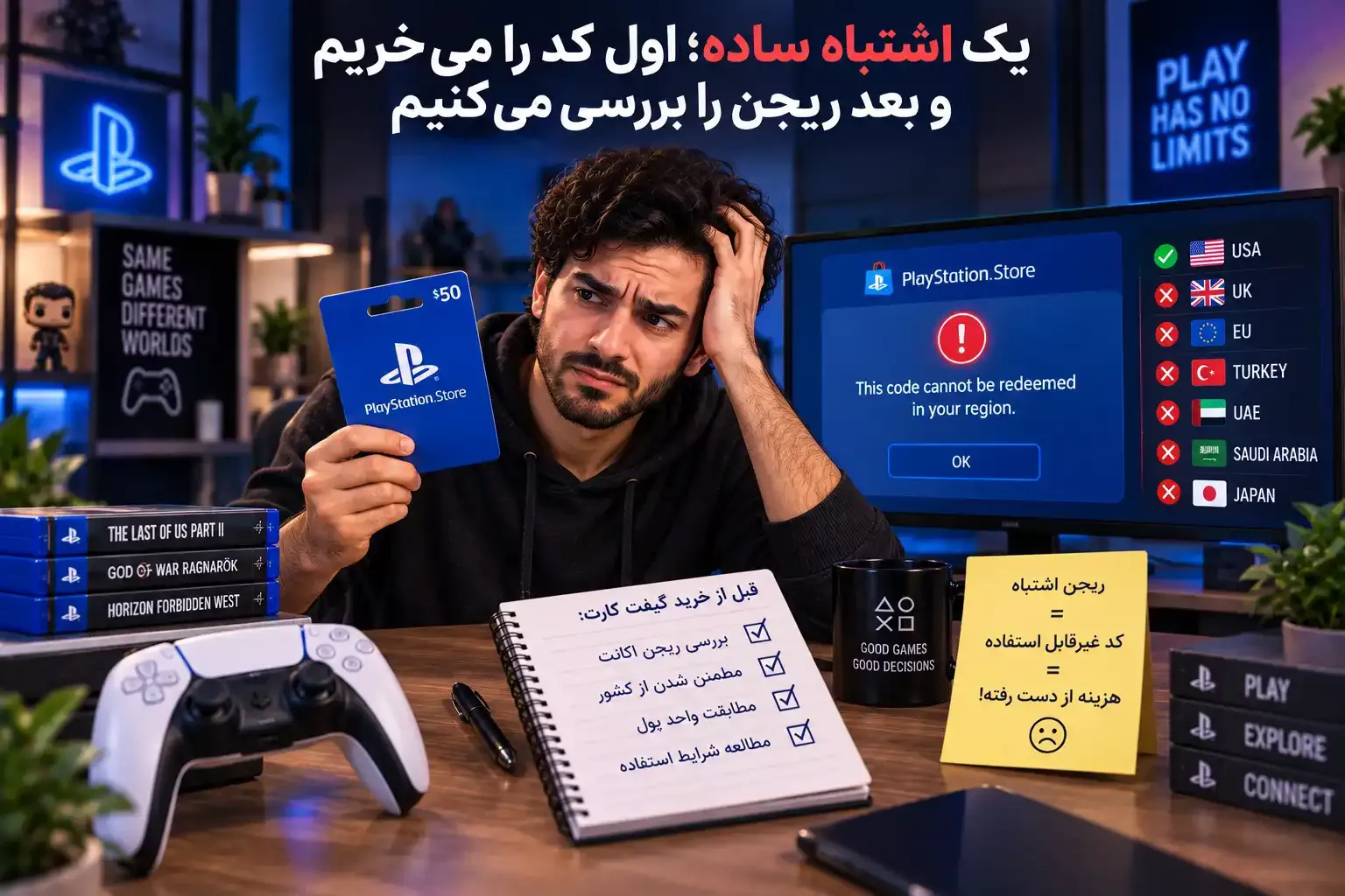 یک اشتباه ساده؛ اول کد را میخریم و بعد ریجن را بررسی میکنیم