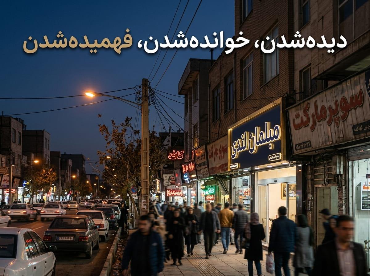 تابلوسازی و خوانایی تابلوی سردر مغازه در خیابان شهری