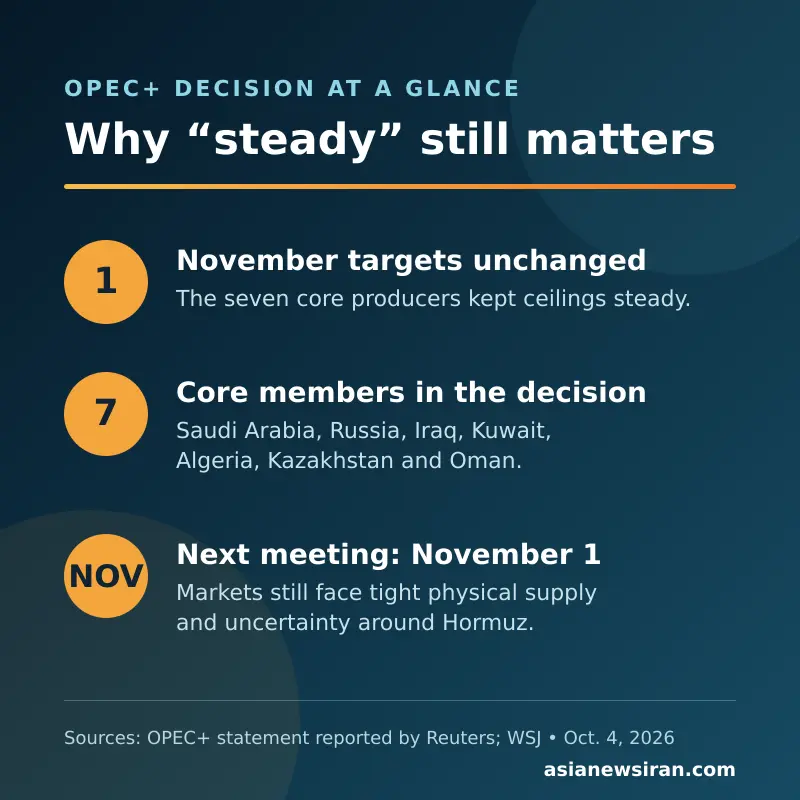 OPEC+ November decision facts and Hormuz market risks