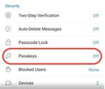 انقلابی در امنیت تلگرام؛ فعال‌سازی قابلیت ورود بدون رمز با Passkeys