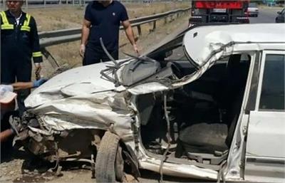برخورد پراید با کارگران بزرگراه زین الدین با ۲ کشته و ۶ مصدوم