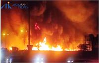 ماجرای آتش‌سوزی گسترده در شرکت پارس پلیمر کاسپین قزوین