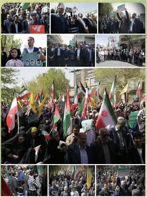 حضور خادمین مردم در صنعت برق دارالعباده یزد در راهپیمایی روز قدس