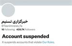تمام صفحات خبرگزاری تسنیم در ایکس مسدود شد!