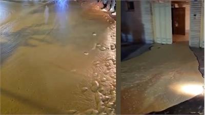 خروج ماده‌ای مرموز از زمین در اصفهان + ویدیو