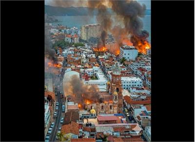 گوادالاخارای مکزیک در آتش؛ شهر میزبان جام جهانی به دست کارتل‌ها سقوط کرد!