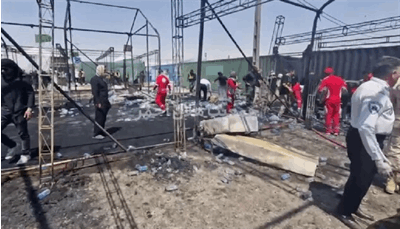 ماجرای آتش‌سوزی در موکب اربعین مرز مهران + ویدیو