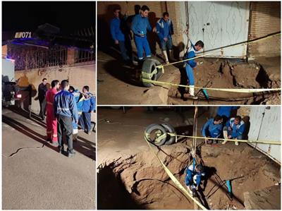 مدیریت سریع حادثه فرونشست زمین در خیابان قیام یزد