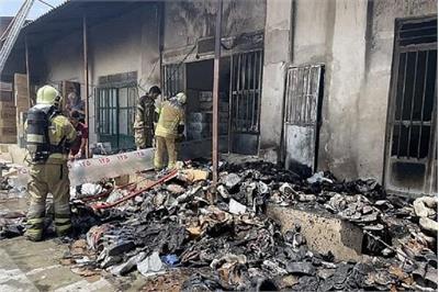 حادثه آتش‌سوزی گسترده در انبار کفش بازار تهران